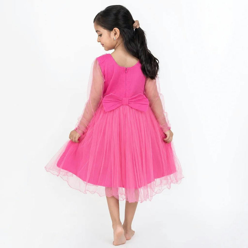 Fuchsia Fairy Floral Sequin Birthday Dress for Girls
