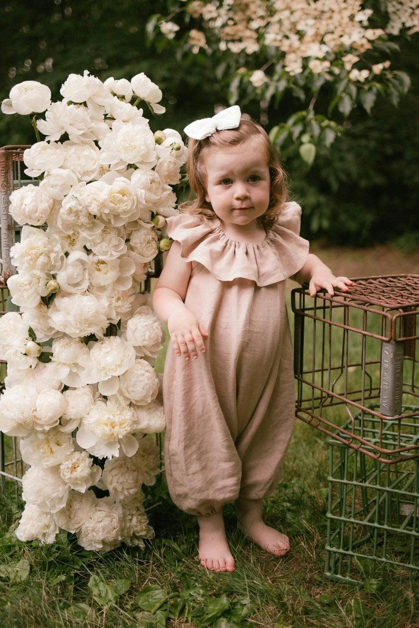 Marlowe Linen Romper | Antique Oat