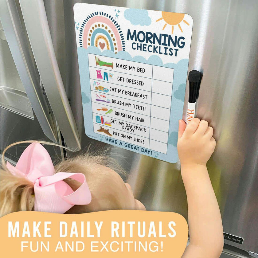 Boho Rainbow Kids Reward Sticker Charts & Day-N-Night Routine Charts Bundle