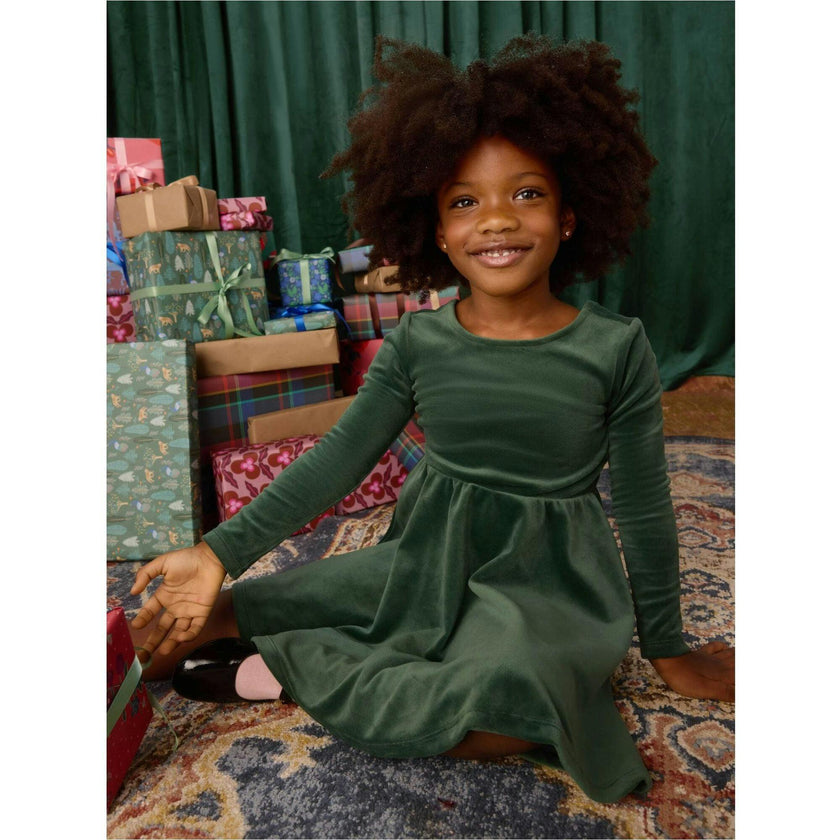 Velour Ballet Dress, Green