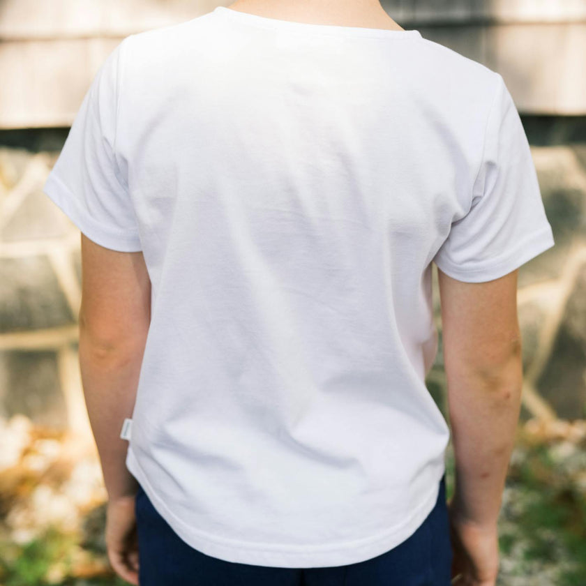 unisex white short sleeve henley