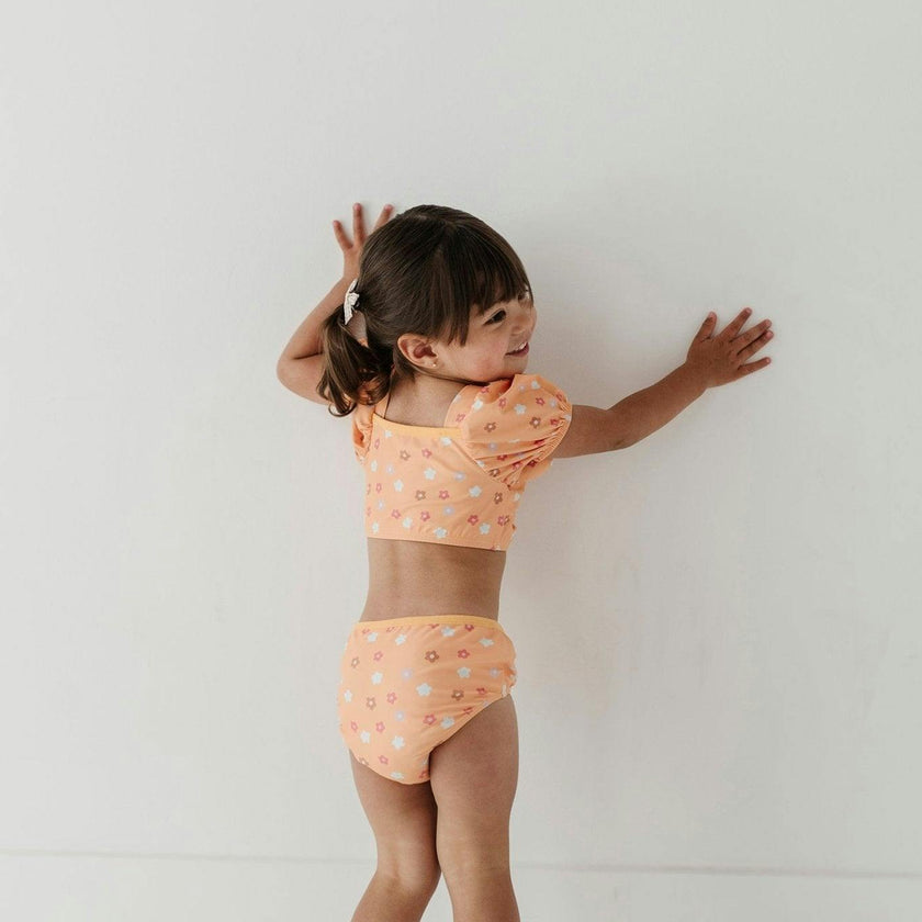 Girl's Puff Sleeve Swimsuit