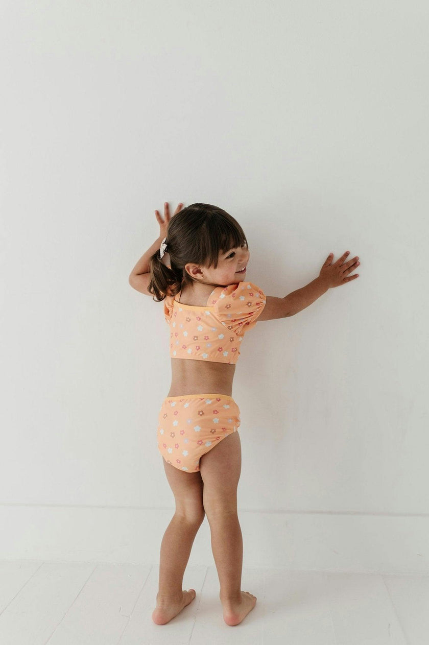 Girl's Puff Sleeve Swimsuit