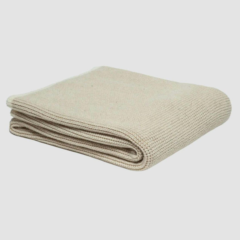 Merino Wool Sustainable Knit Solid Textured Throw Blanket - Wool Cardigan