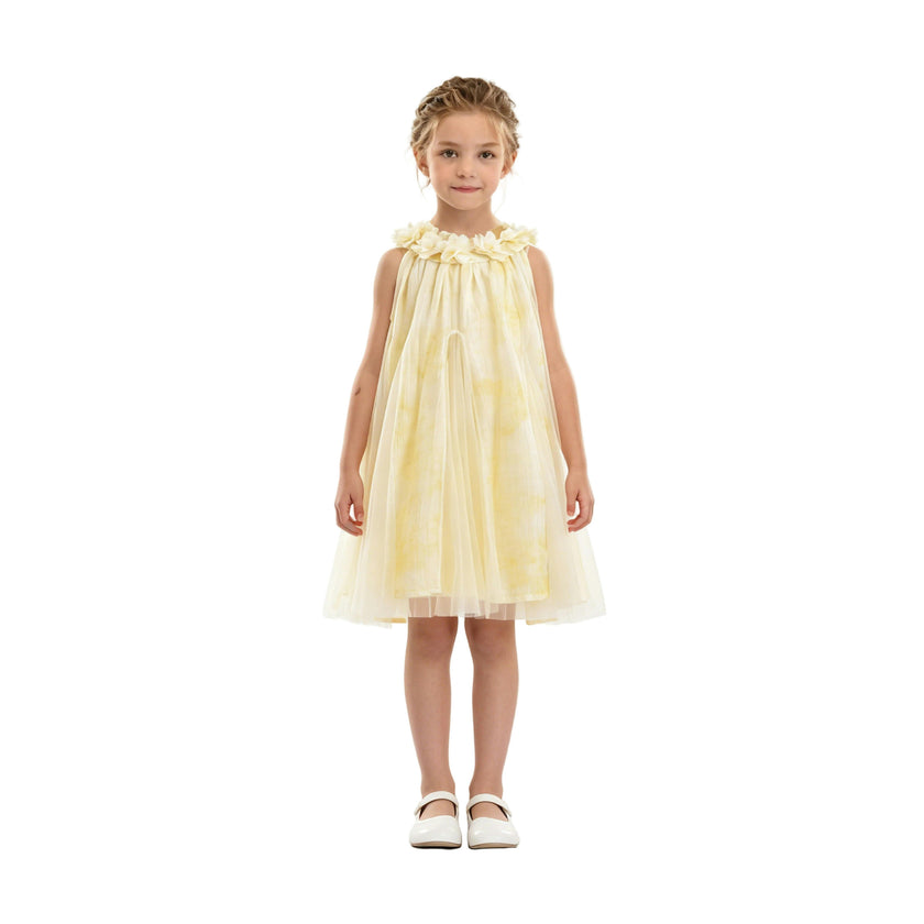 Yellow Solavie Floral Layered Dress