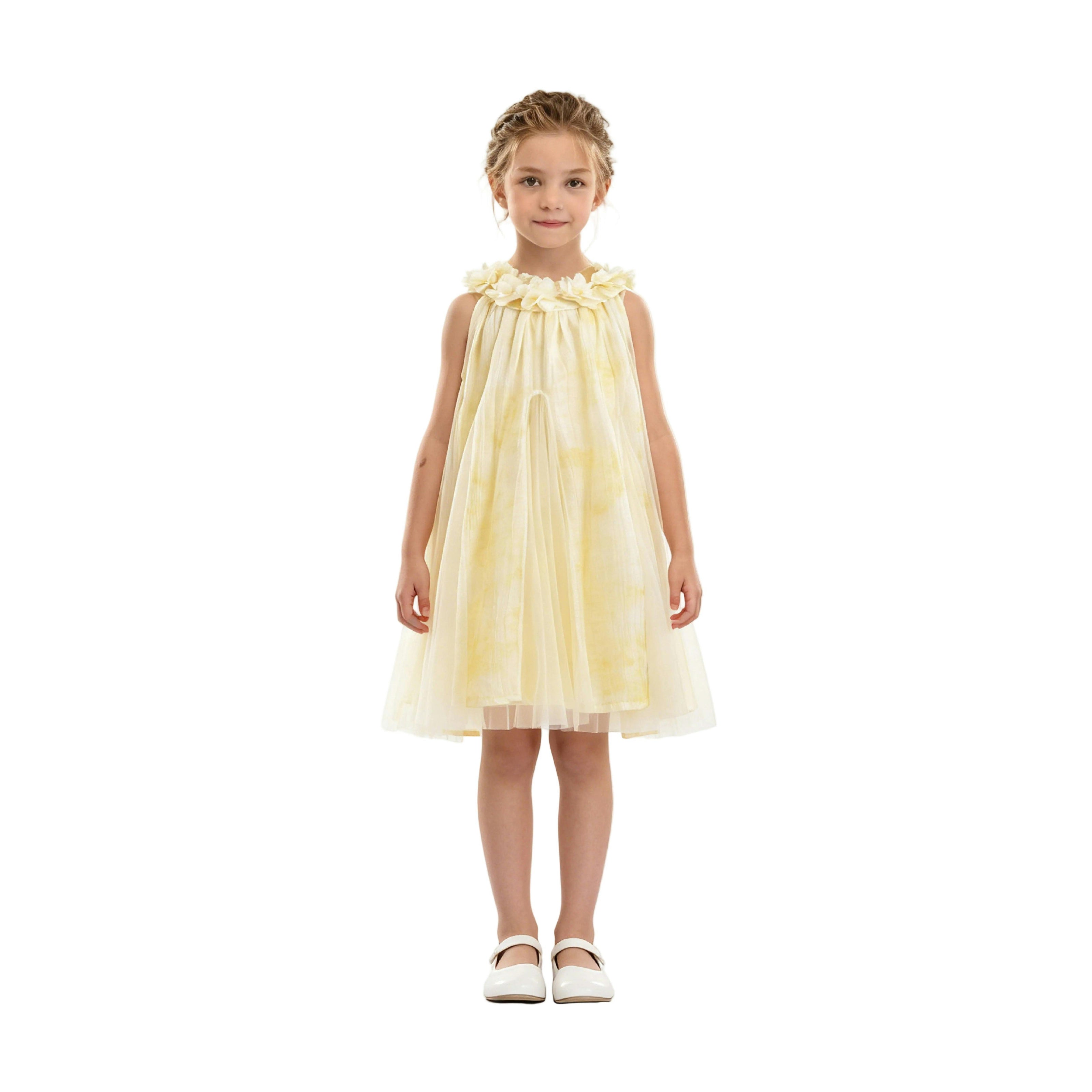 Yellow Solavie Floral Layered Dress