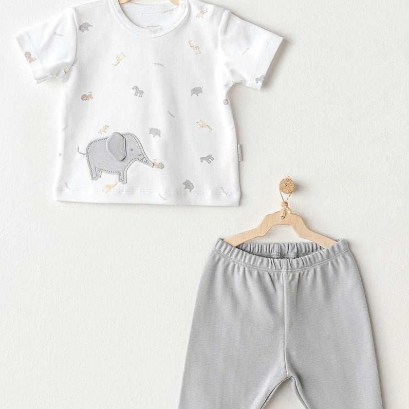 Grey Little King Elephant Pants Outfit