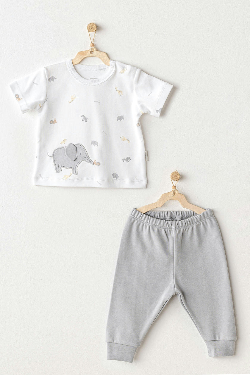 Grey Little King Elephant Pants Outfit
