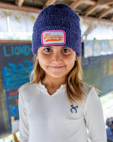 Tate Happy Beanie - Crown Blue Plush