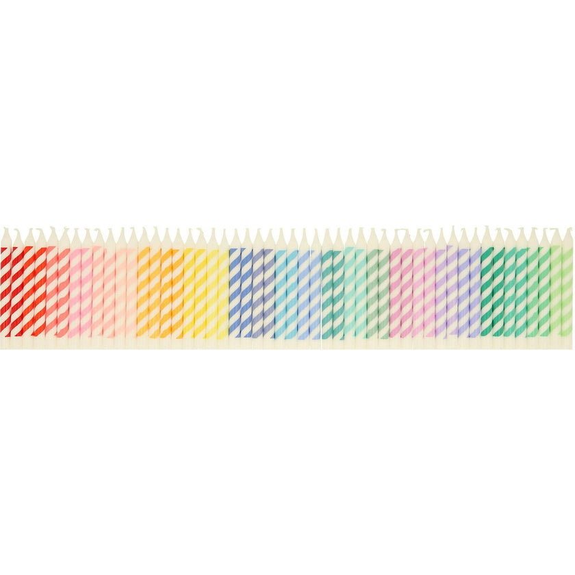 Rainbow Striped Mini Candles