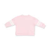 Football Helmets Pink - Drop Sleeve Sweatshirt with Varsity Stripes