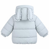 Blue Bow-Detail Puffer Jacket