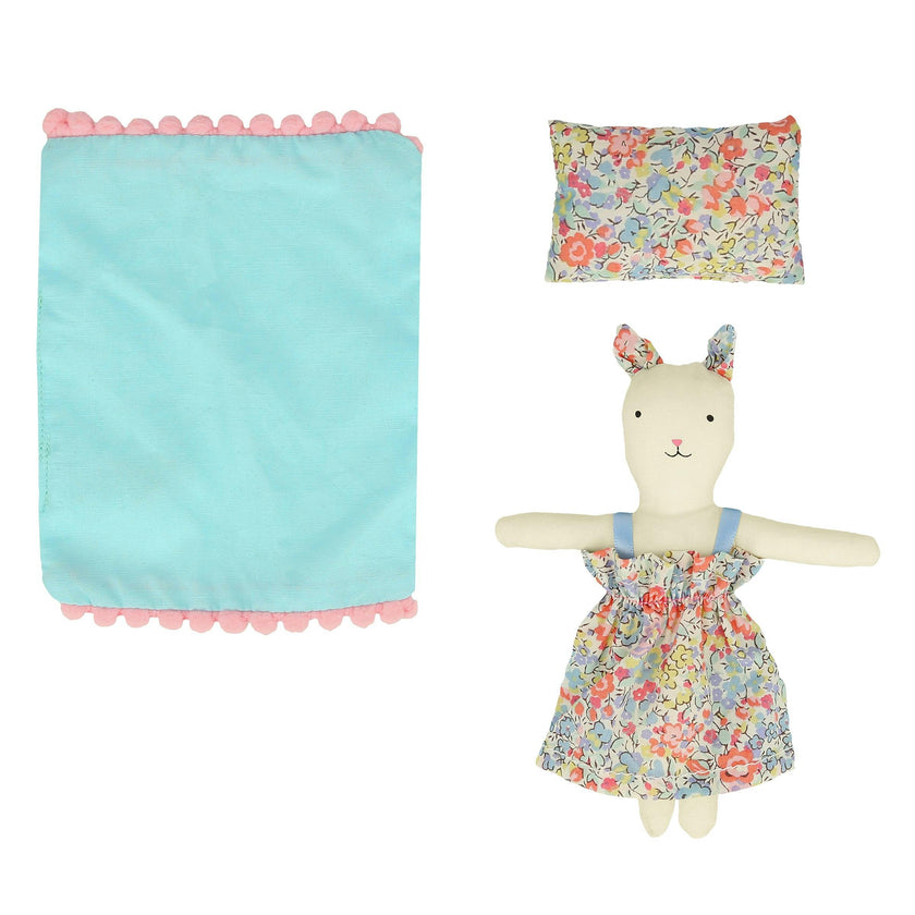 Floral Kitty Mini Suitcase Doll