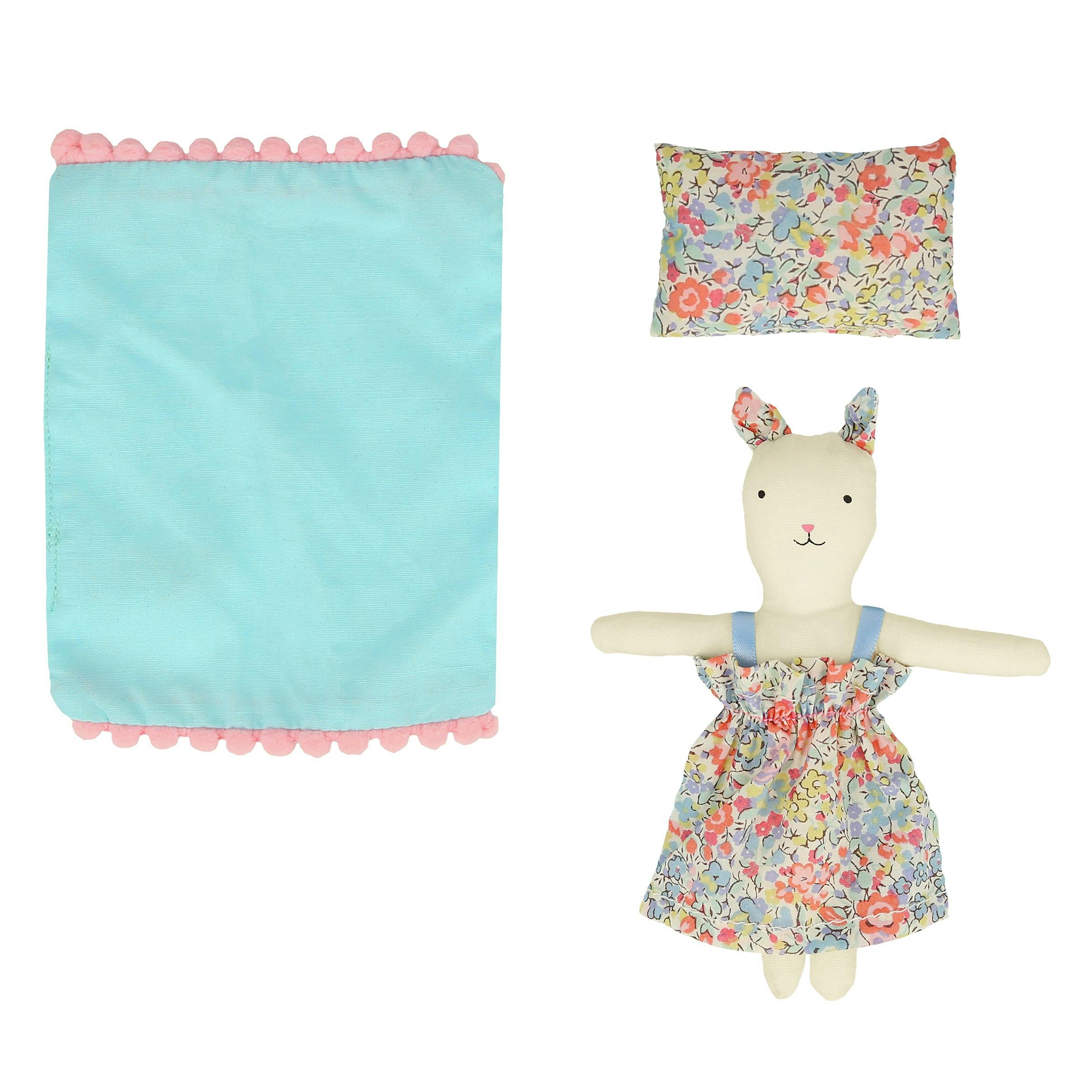 Floral Kitty Mini Suitcase Doll