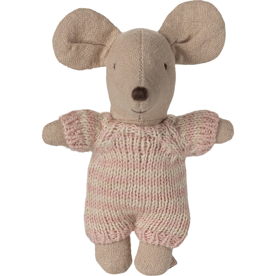 Baby mouse in carry cot - Rose