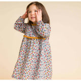 Toddler Long Sleeves Dress with Lace Trim