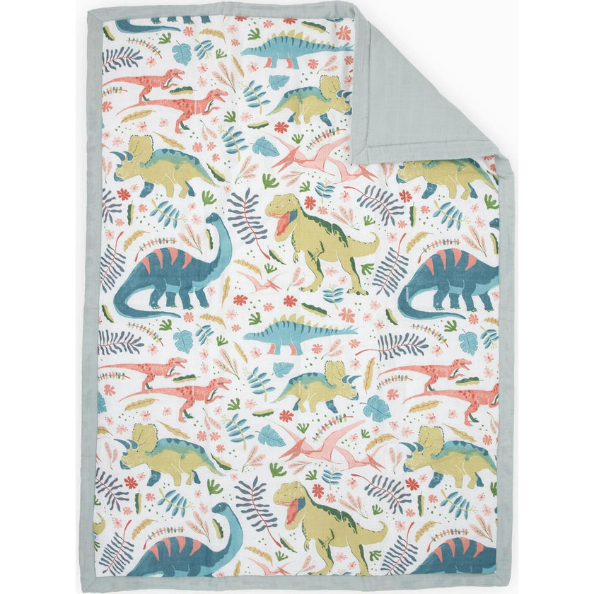 Cotton Muslin Toddler Bedding 3 Piece Set - Boho Dino
