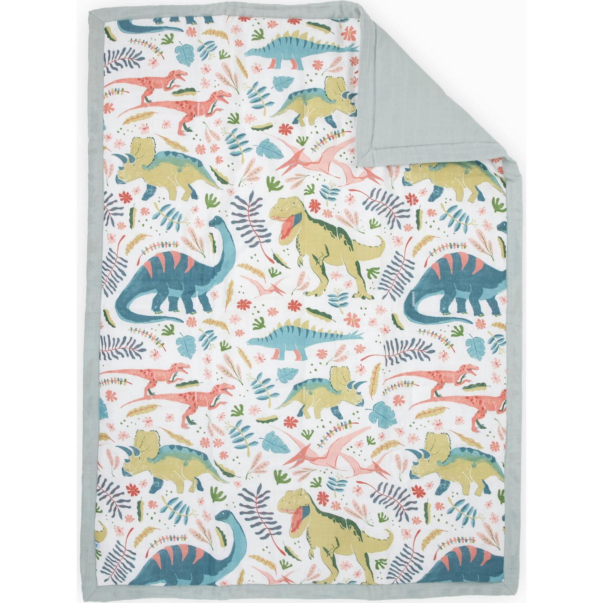 Cotton Muslin Toddler Bedding 3 Piece Set - Boho Dino