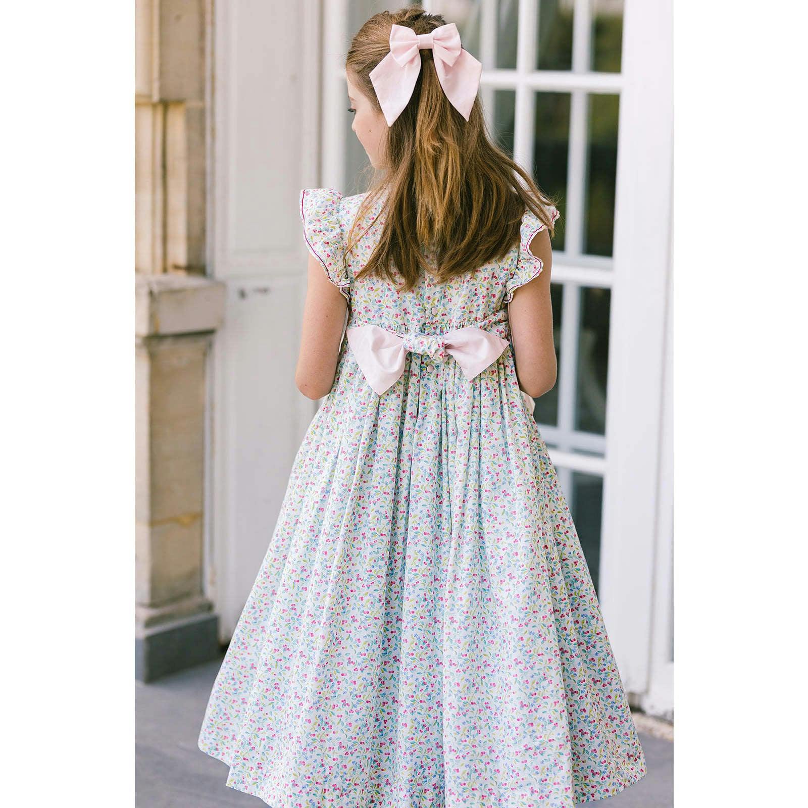 Alizee Cherry Ruffled Sleeve Empire Dress