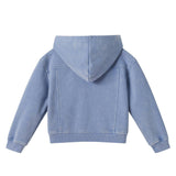 Girls (4-6X) Knit Denim Hoodie Set | Light Wash Blue