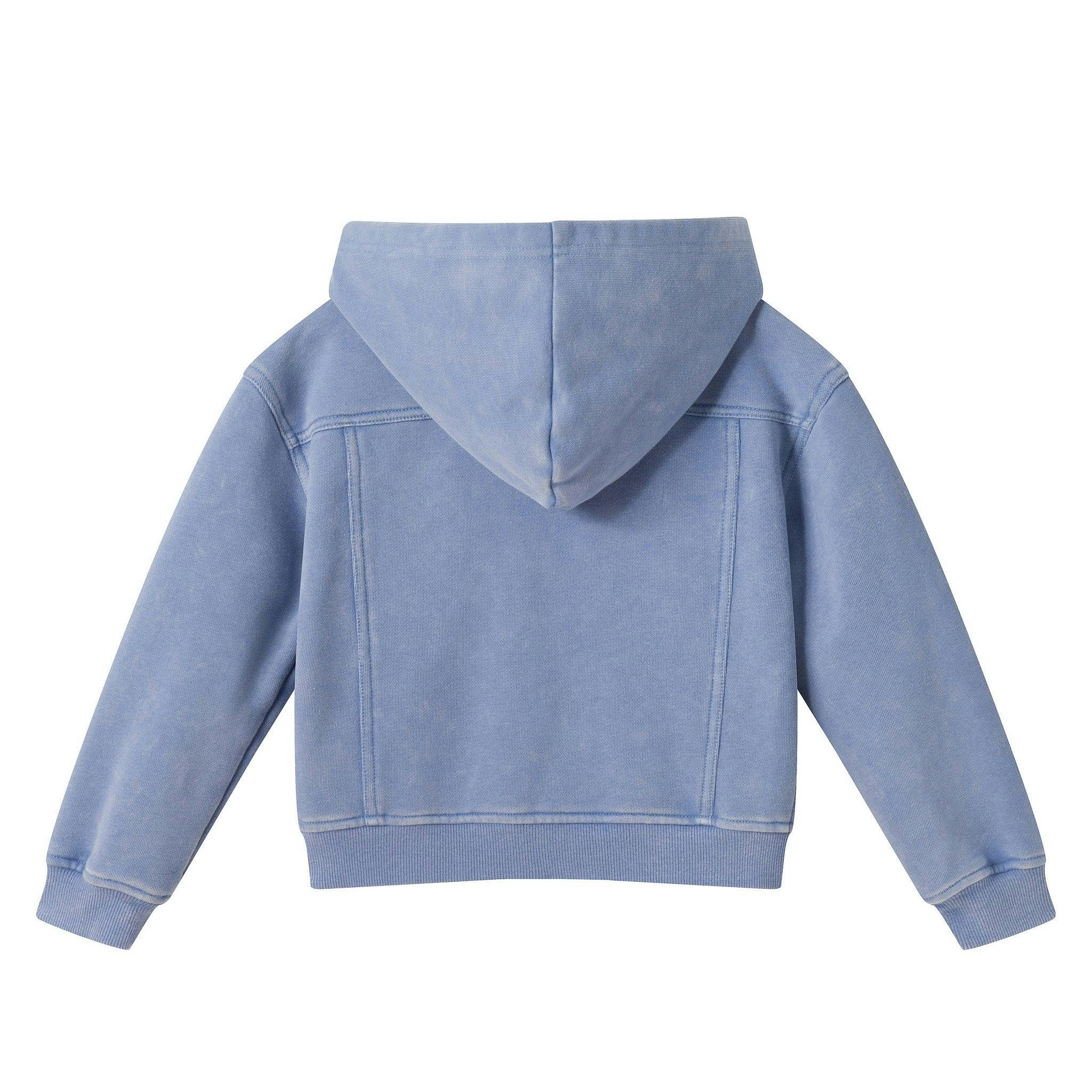 Girls (4-6X) Knit Denim Hoodie Set | Light Wash Blue