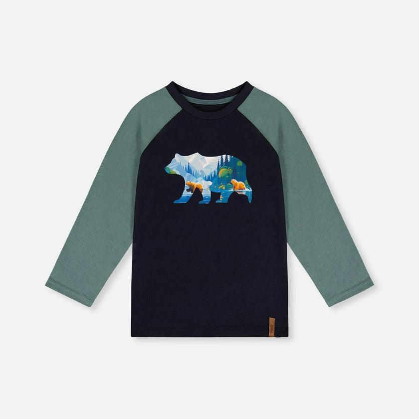 Raglan T-Shirt Dark Blue And Green