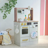 Teamson Kids Little Chef Lake Tahoe Wooden Play Kitchen - Washer & Mini Garden