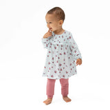 Alyssa Floral - Smocked Ruffle Long Sleeve Dress and Legging