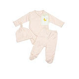 Crochet Trim Three Piece Set in Pink