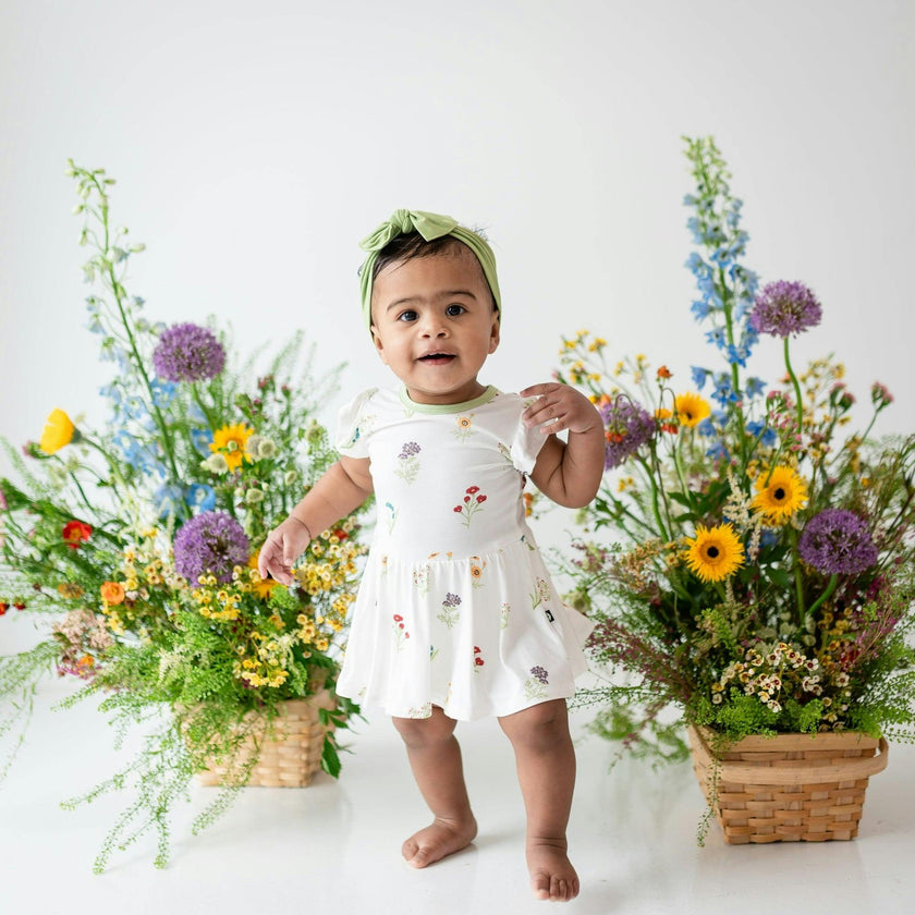 Twirl Bodysuit Dress, Wildflower