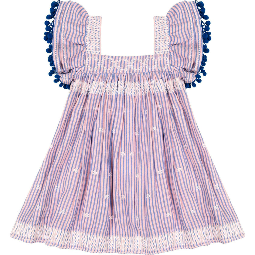Serena Pom Pom Stripe Dress, Stripes