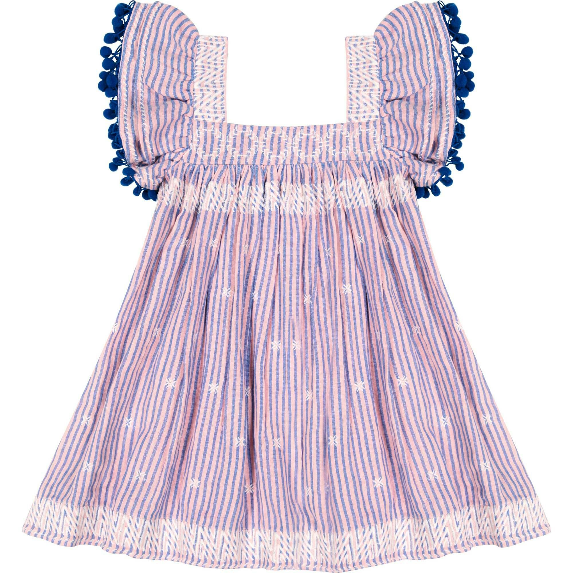 Serena Pom Pom Stripe Dress, Stripes