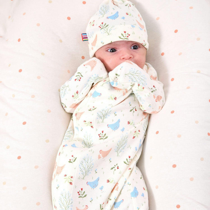 Chicken Tender Org Cot Magnetic Gown+Hat