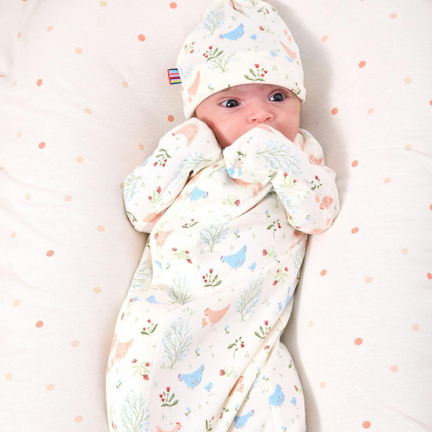 Chicken Tender Org Cot Magnetic Gown+Hat