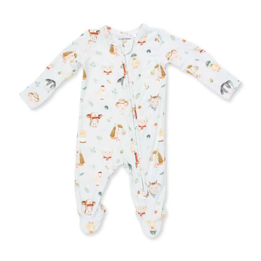 Baby Farm Faces - 2 Way Zipper Footie
