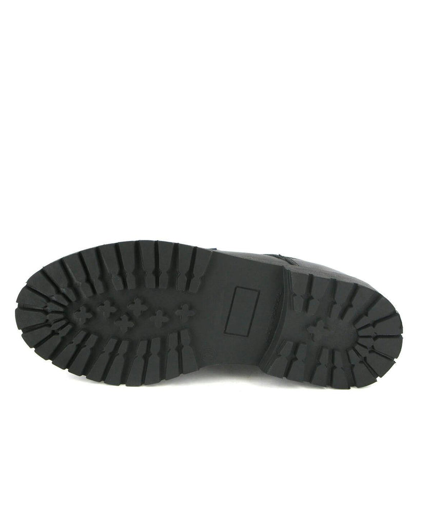 College Shoe with Velcro in Smooth Leather, Black