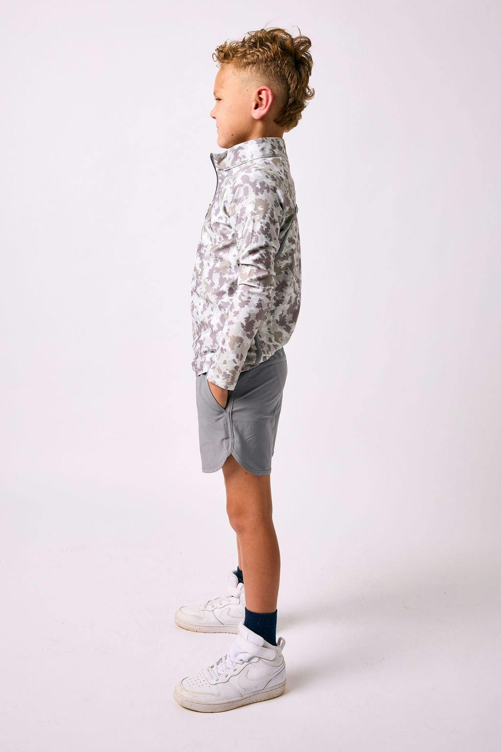 camo retro half-zip