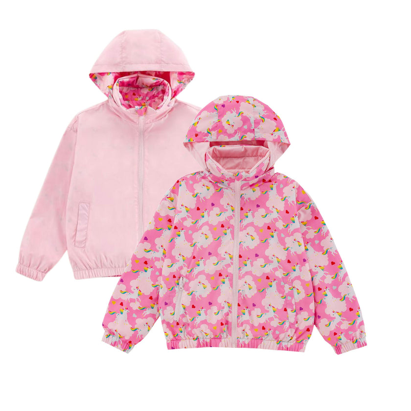 Max Reversible Rain Jacket Windbreaker, Dancing Unicorn
