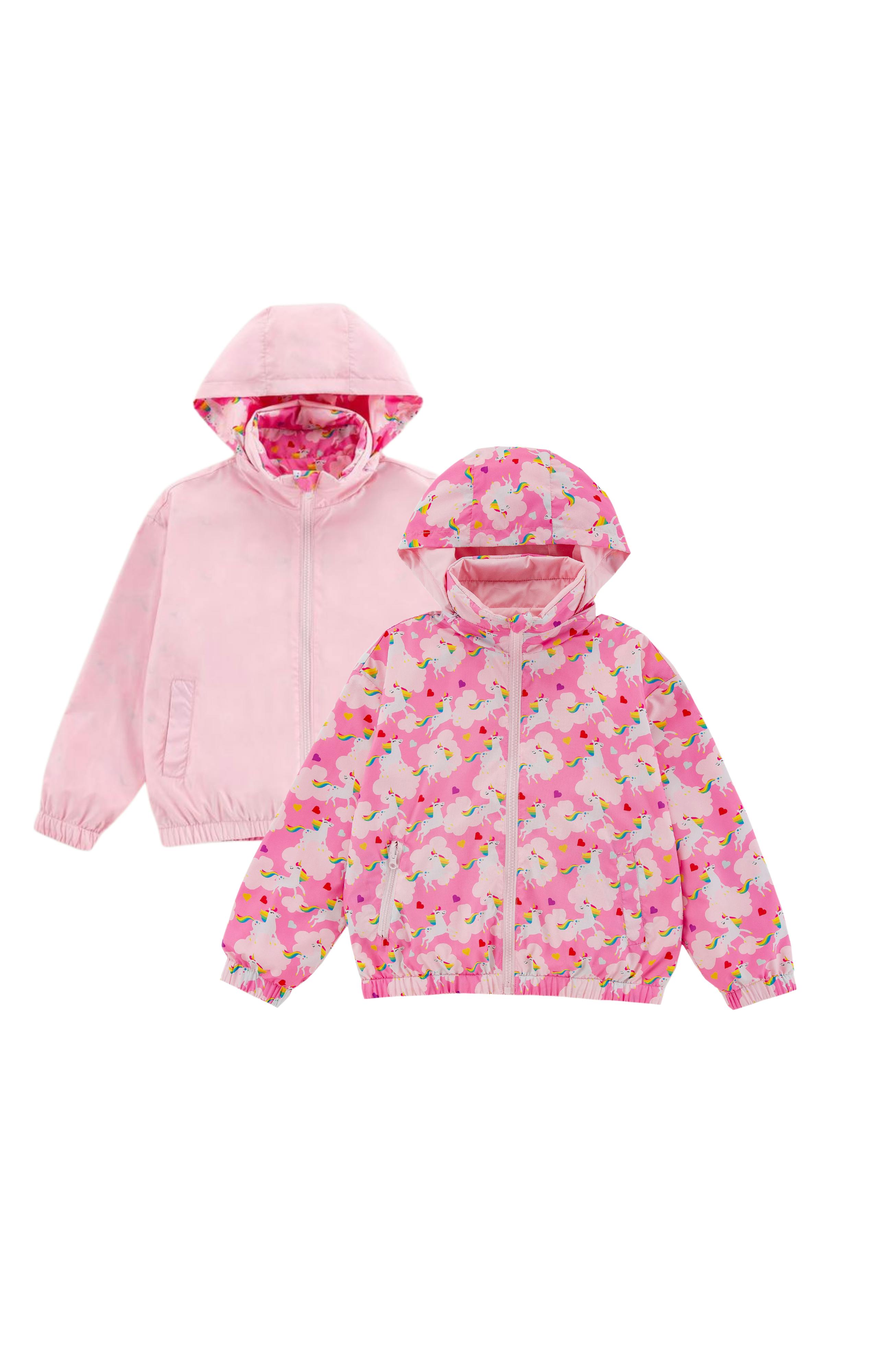 Max Reversible Rain Jacket Windbreaker, Dancing Unicorn