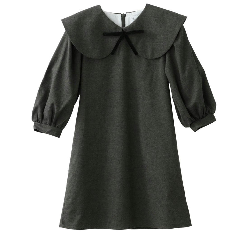 Rhea Peter Pan Collar Midi Dress, Grey