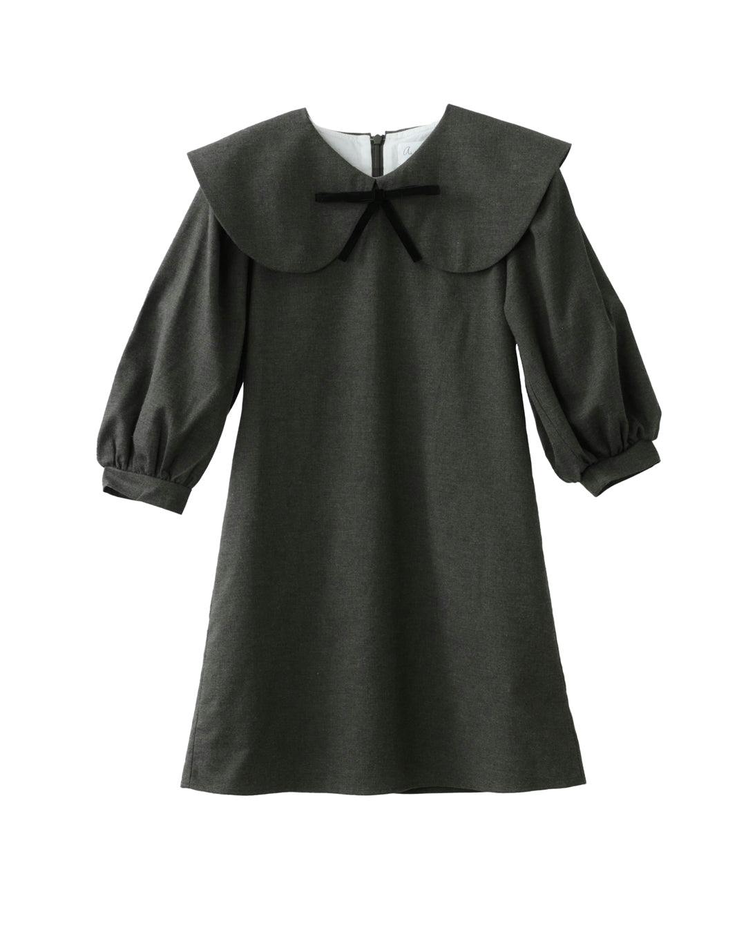 Rhea Peter Pan Collar Midi Dress, Grey