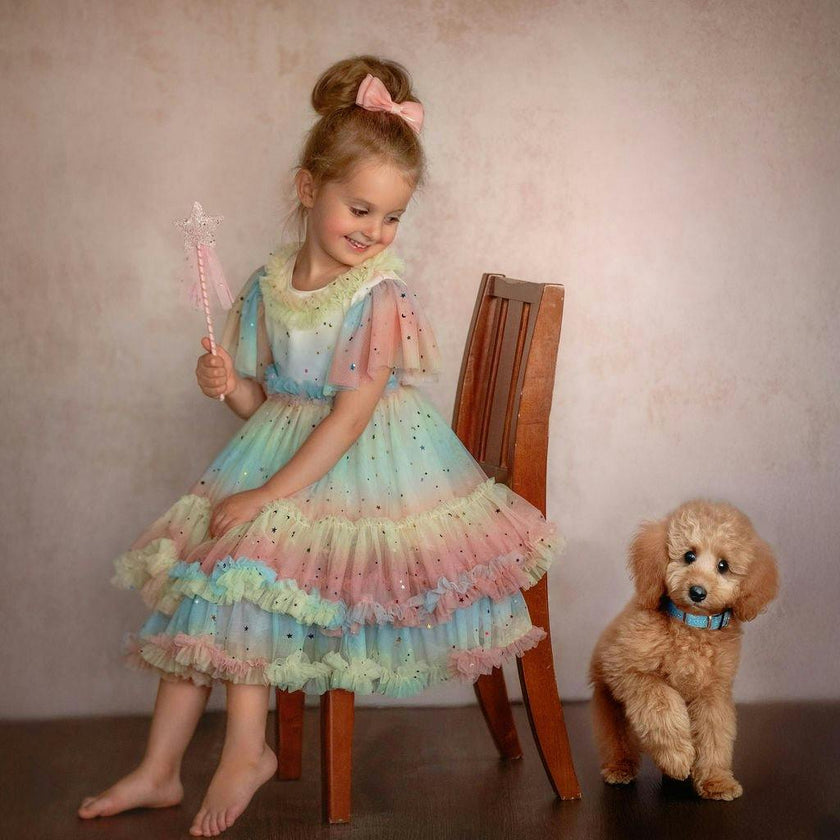 Pastel Stardust Layered Party Dress