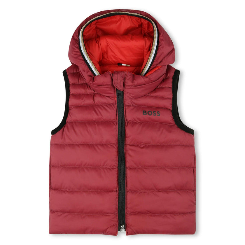 Red Reversible Logo Puffer Vest