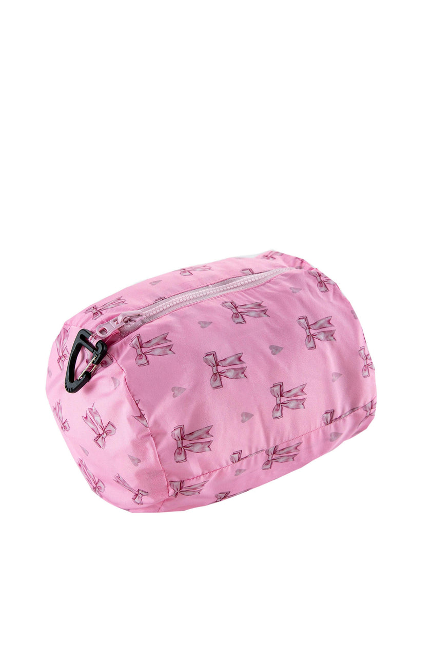 Blake Hooded Reversible Lightweight Down Puffer Jacket, Candy Pink Bow
