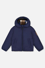 Baby Reversible Mid-Season Jacket Dark Blue And Brown
