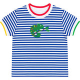 Stripe Knit T-Shirt With Lizard