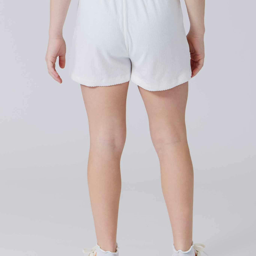 Girls Pointelle Short in Bright White