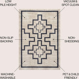 Ashkii Minimalist Medallion Machine-washable Area Rug