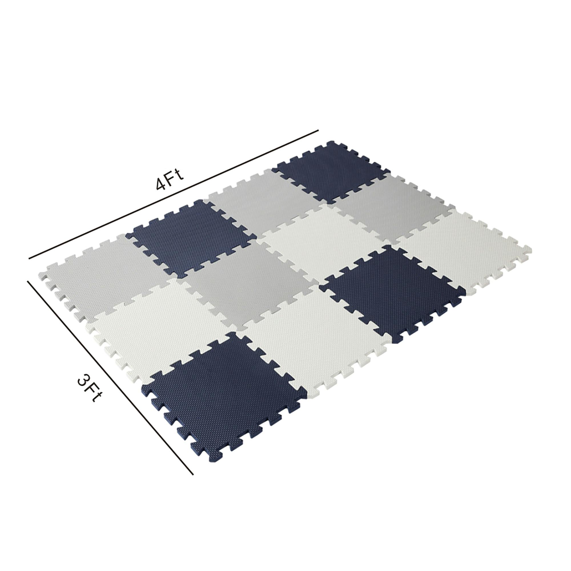 Tile Playmat - 12pc - Blue, Grey, White