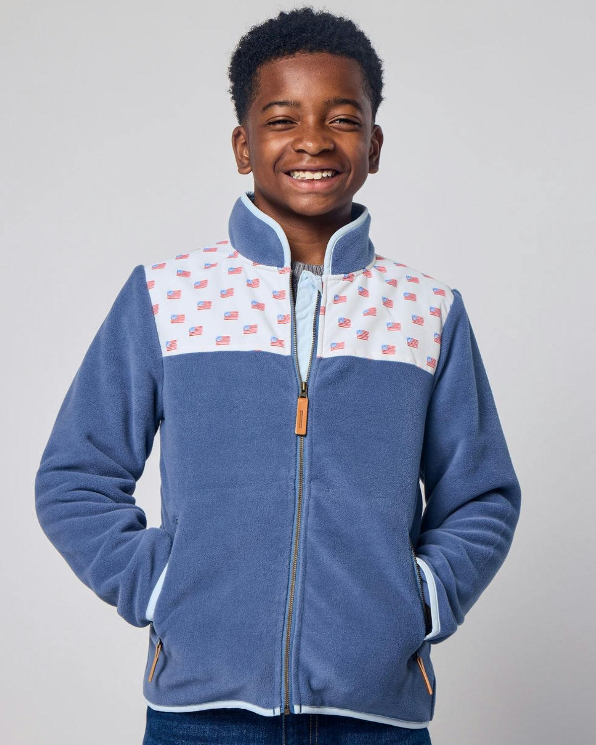 Kids American Flag Fleece Jacket